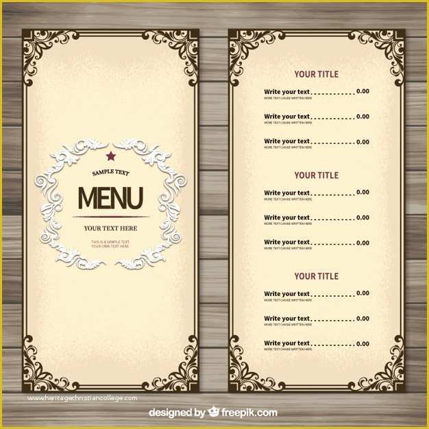 Deli Menu Templates Free Downloads Of ornamental Menu Template Vector