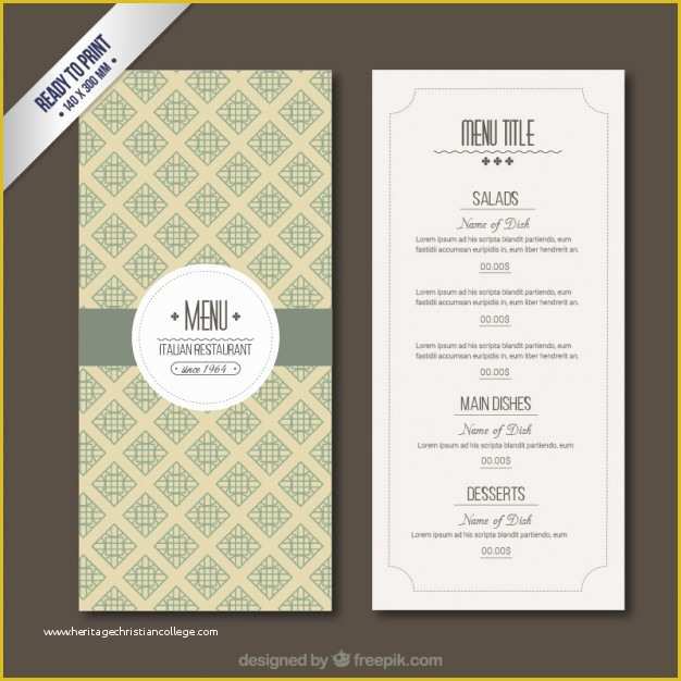 Deli Menu Templates Free Downloads Of Retro Menu Template Vector