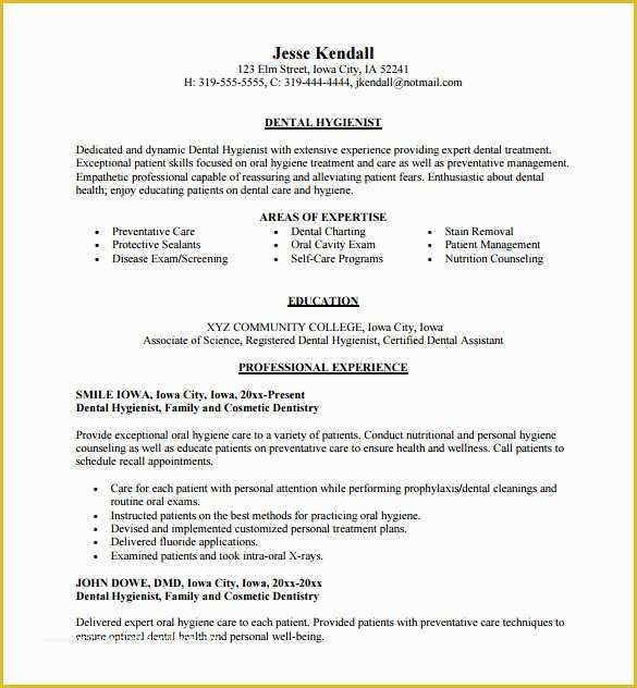 Dental Hygienist Resume Template Free Of Dental assistant Resume Template 7 Free Word Excel