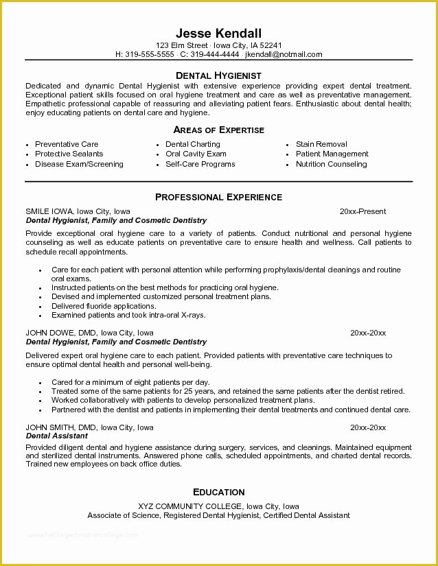 Dental Hygienist Resume Template Free Of Dental Hygiene Resume Sample 3 Rdh Resumes and Career