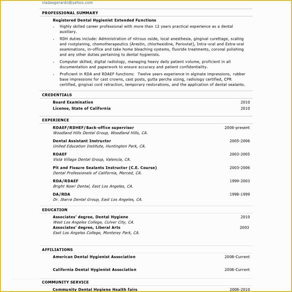 Dental Hygienist Resume Template Free Of Dental Hygiene Resume Samplesvent Planning Template with