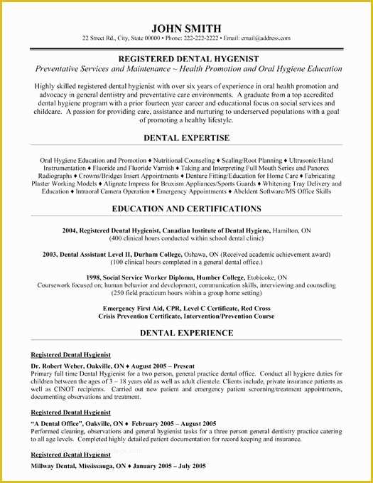 Dental Hygienist Resume Template Free Of Here to Download This Registered Dental Hygienist