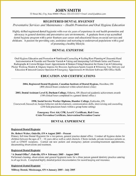 Dental Hygienist Resume Template Free Of Here to Download This Registered Dental Hygienist