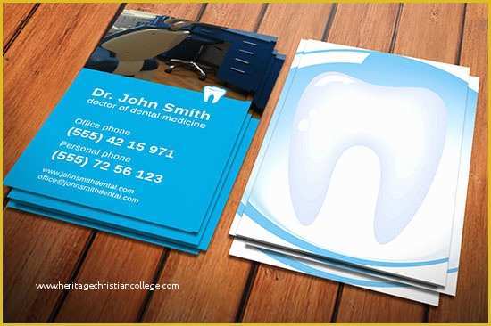 Dentist Business Card Template Free Of 44 Dental Business Card Templates Psd Word Ai