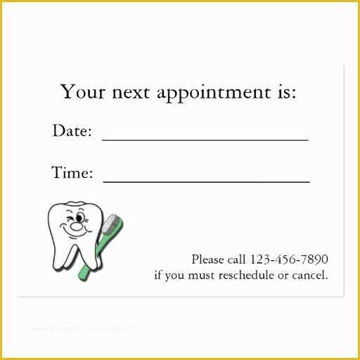 Dentist Business Card Template Free Of Dental Appointment Card Business Card Template