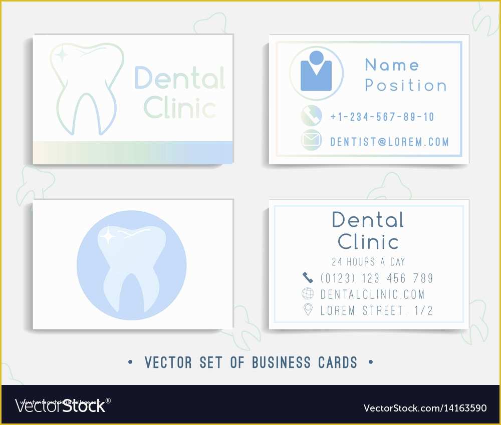 Dentist Business Card Template Free Of Dental Business Card Template Design Royalty Free Vector