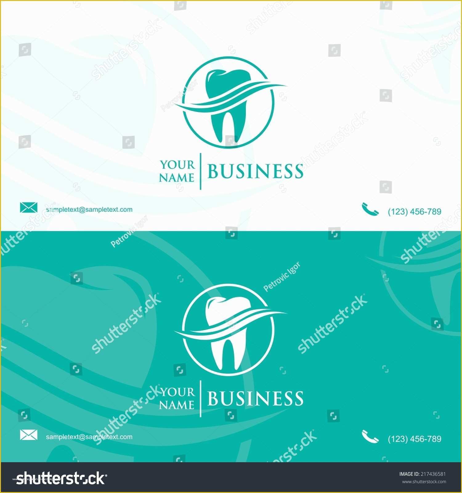 Dentist Business Card Template Free Of Dental Business Card Template Vector Illustration