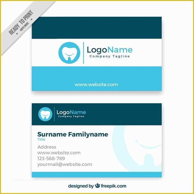 Dentist Business Card Template Free Of Dental Business Card Vector