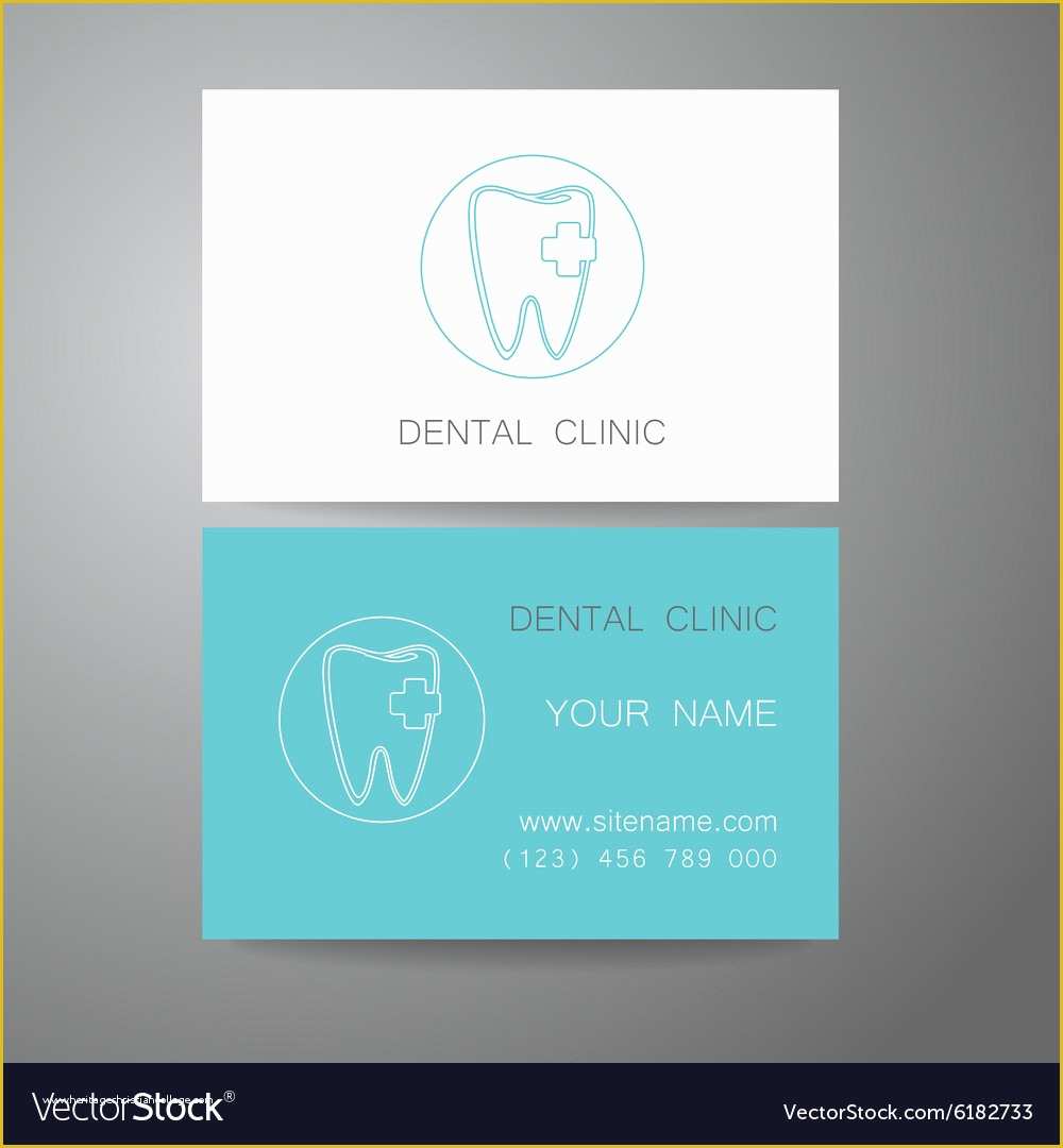 Dentist Business Card Template Free Of Dental Clinic Logo Business Card Template Vector Image