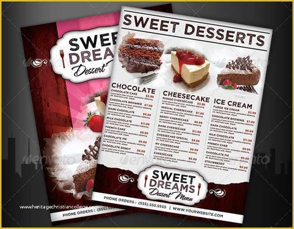 Dessert Menu Template Free Download Of 16 Dessert Menu Templates Free Premium Psd Vector Png