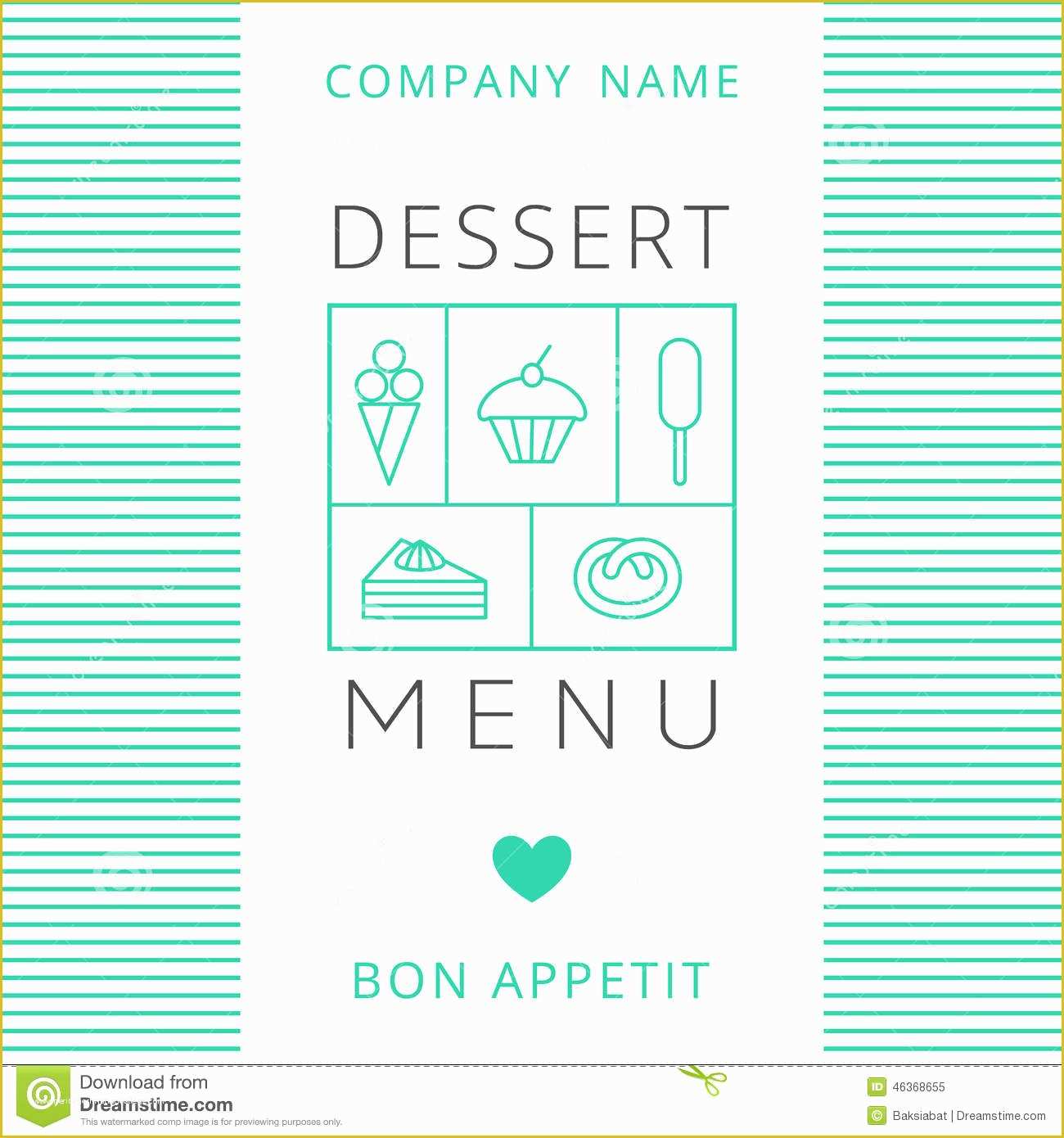 Dessert Menu Template Free Download Of Dessert Menu Card Design Template Stock Vector