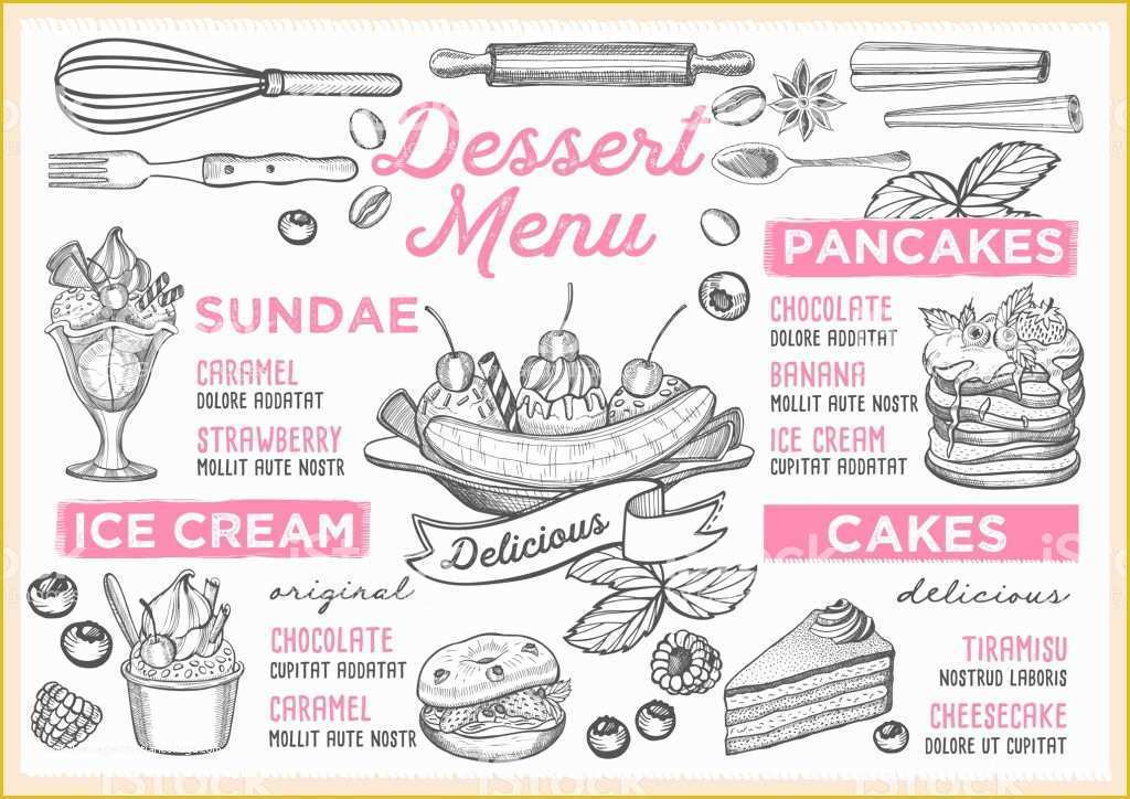 Dessert Menu Template Free Download Of Dessert Menu Restaurant Food Template Stock Vector Art