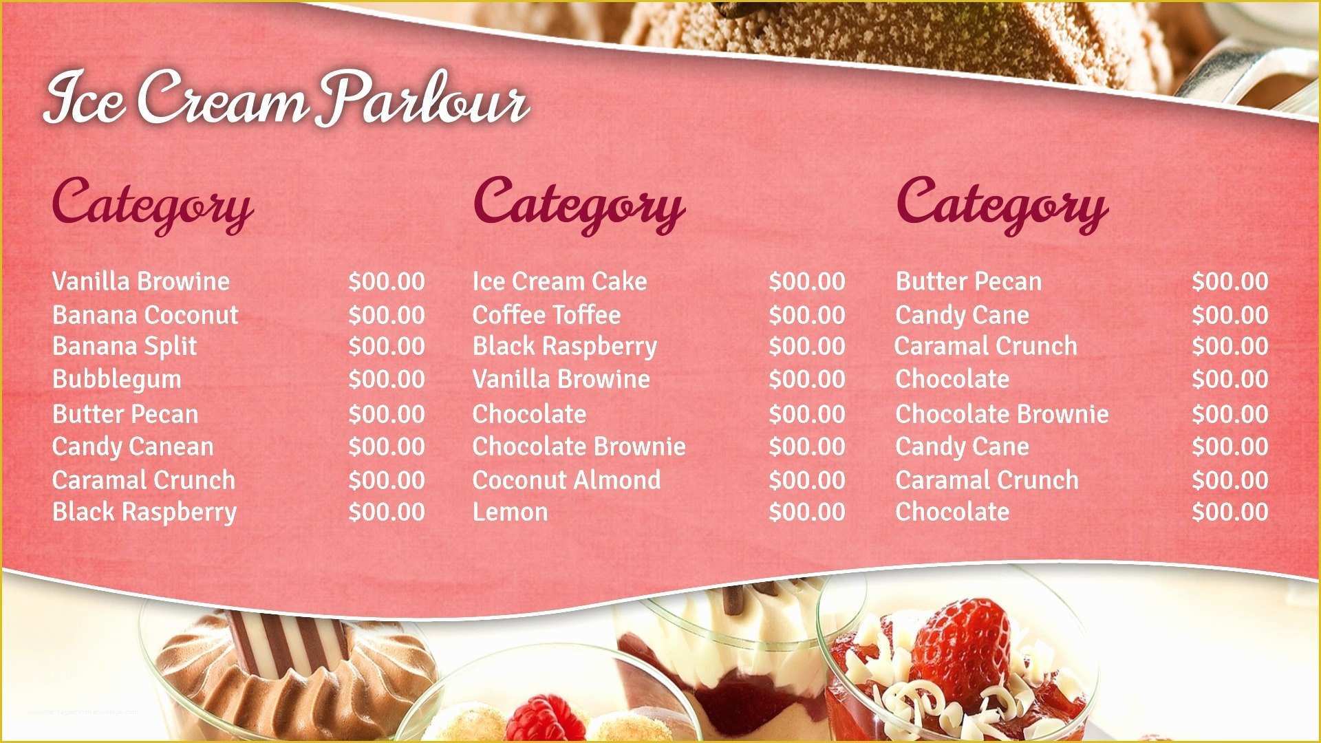 Dessert Menu Template Free Download Of Dessert Menu Template Bamboodownunder