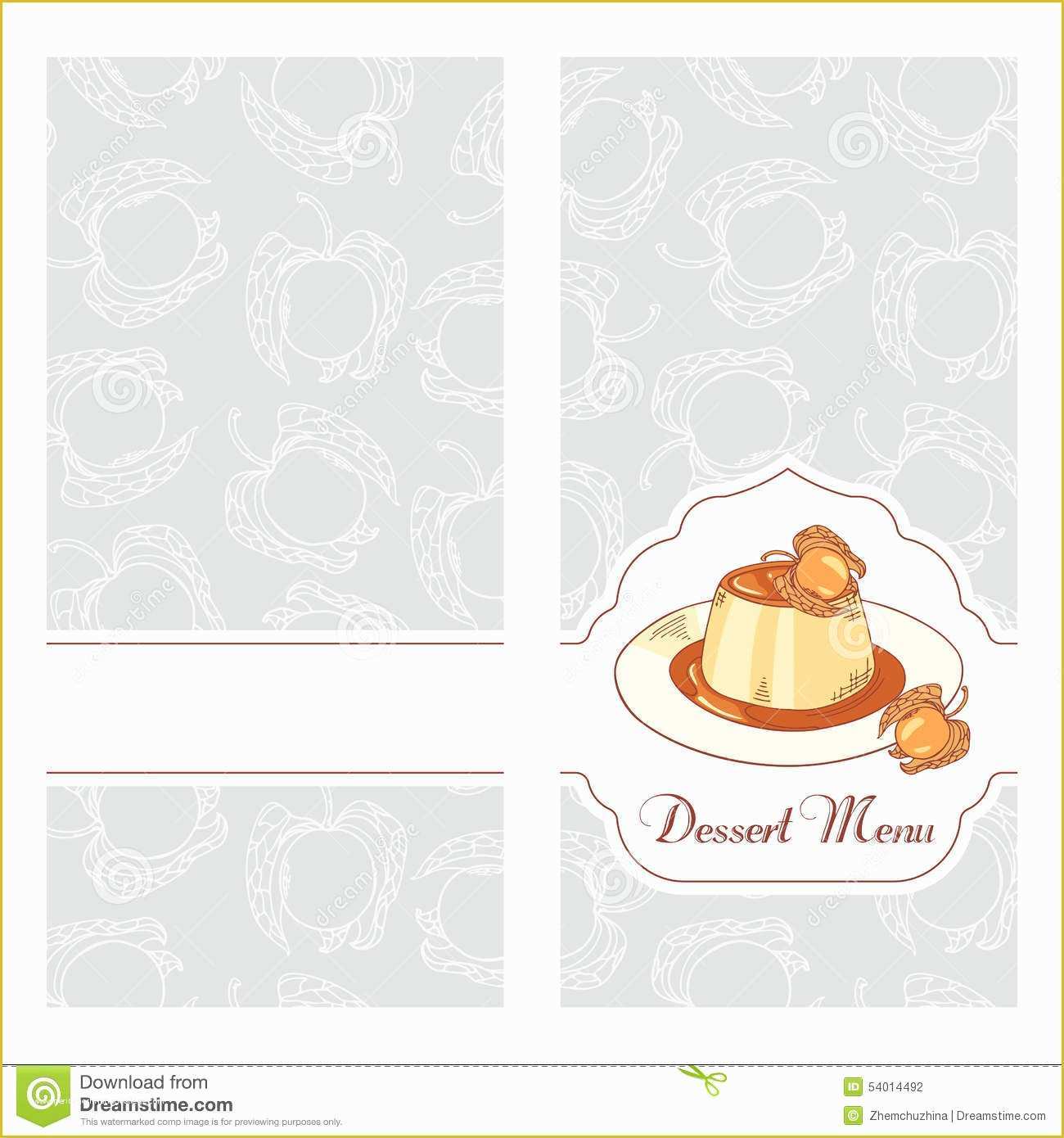 Dessert Menu Template Free Download Of Dessert Menu Template Design for Cafe Creme Caramel