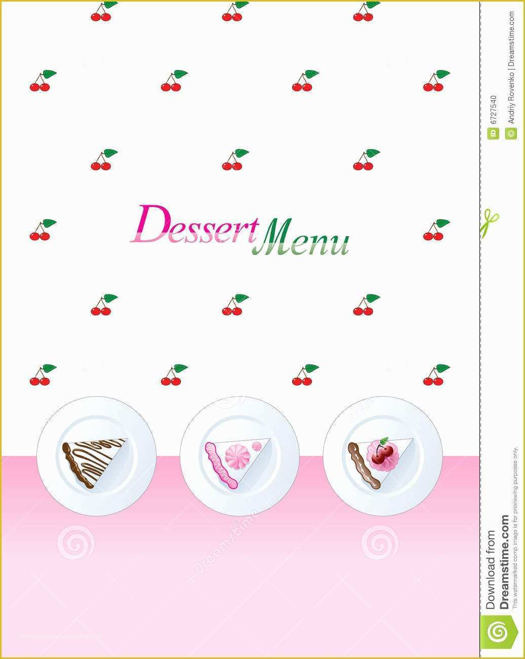 Dessert Menu Template Free Download Of Dessert Menu Template Stock Image