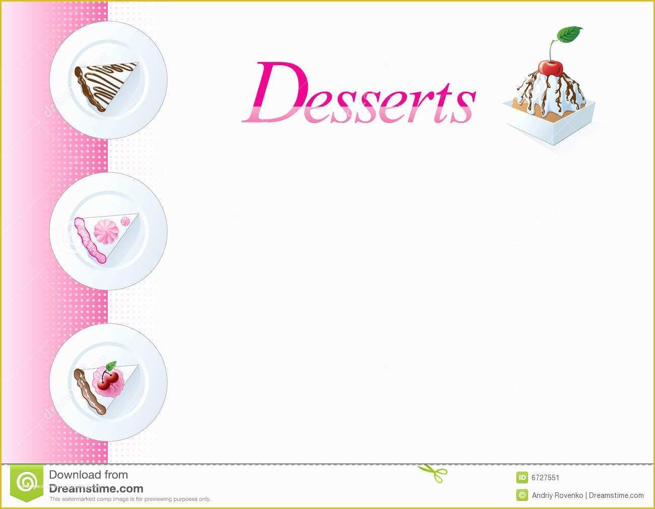 Dessert Menu Template Free Download Of Dessert Menu Template Stock Vector Illustration Of Sponge