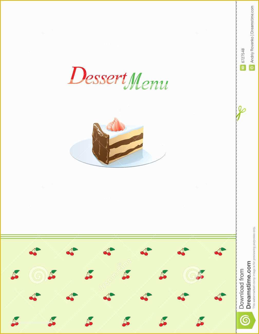 Dessert Menu Template Free Download Of Dessert Menu Template Stock Vector Illustration Of Style