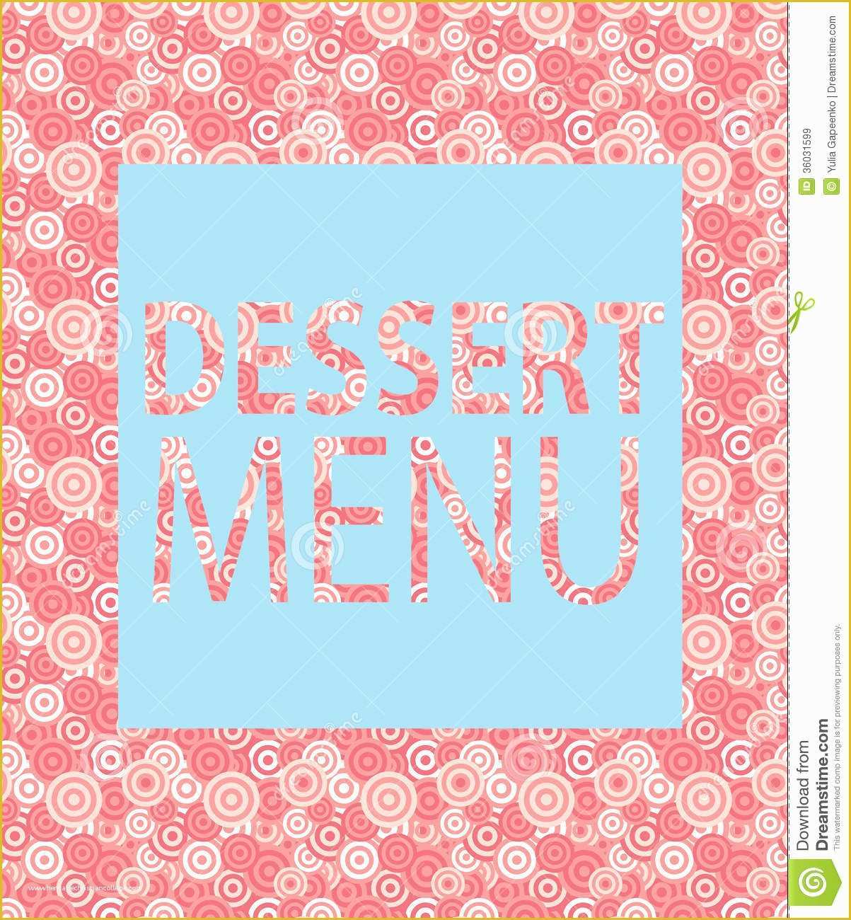 Dessert Menu Template Free Download Of Dessert Menu Template Vector Illustration Stock Image