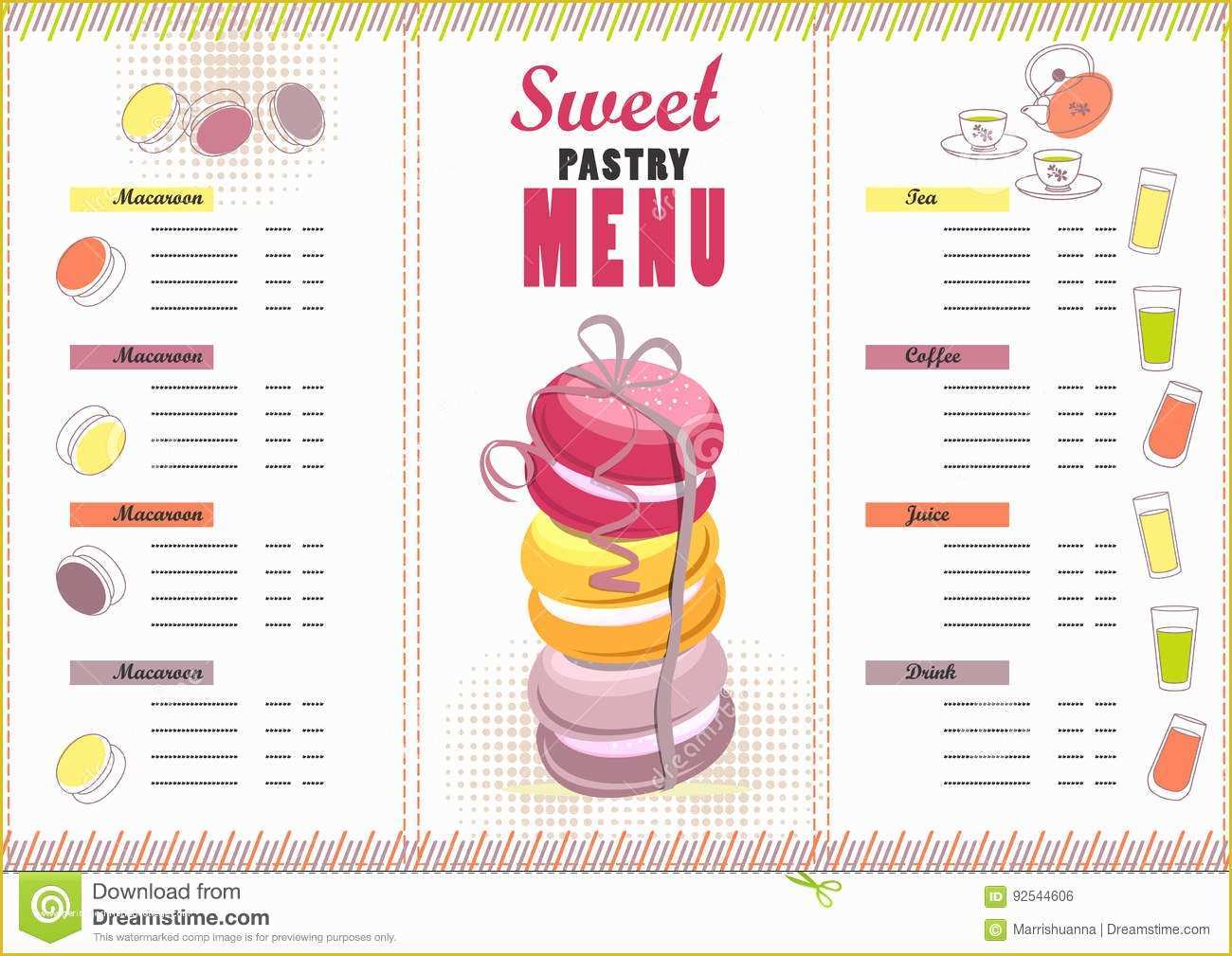 Dessert Menu Template Free Download Of Menu Design Template Dessert Stock Vector Illustration