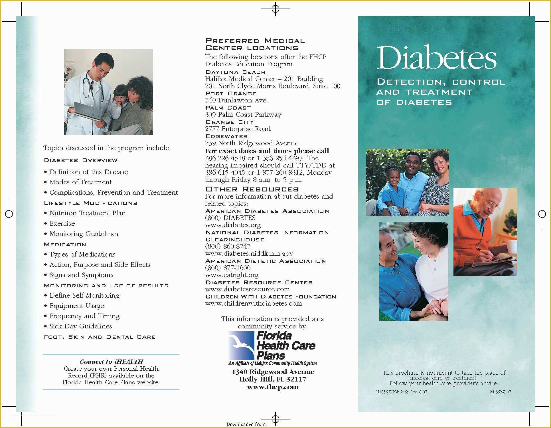 Diabetes Brochure Templates Free Of Diabetes Brochure 1 Pdf format