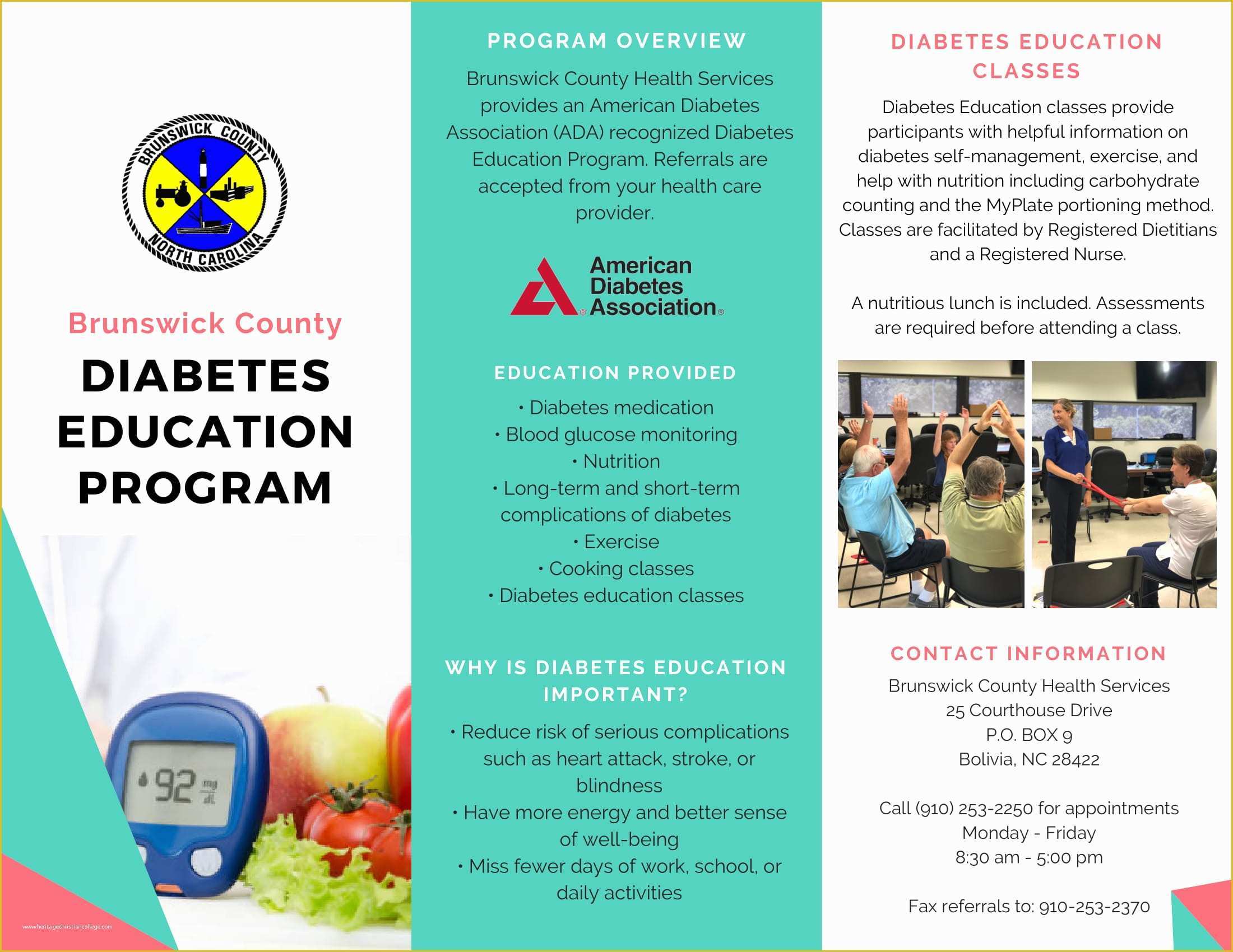Diabetes Brochure Templates Free Of Diabetes Education Program Brunswick County Government