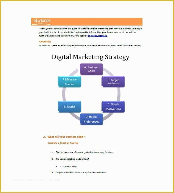 Digital Marketing Plan Template Free Download Of 11 Digital Marketing Plan Templates Doc Pdf