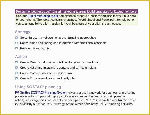 Digital Marketing Plan Template Free Download Of 17 Digital Marketing Strategy Templates – Free Sample