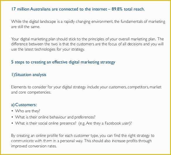 Digital Marketing Plan Template Free Download Of 17 Digital Marketing Strategy Templates – Free Sample