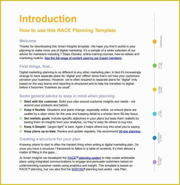 Digital Marketing Plan Template Free Download Of 9 Marketing Plan Templates Free Sample Example format
