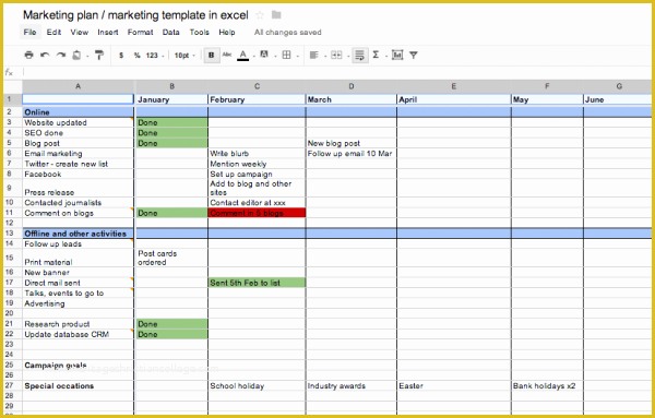 Digital Marketing Plan Template Free Download Of Marketing Plan Marketing Template In Excel Free to