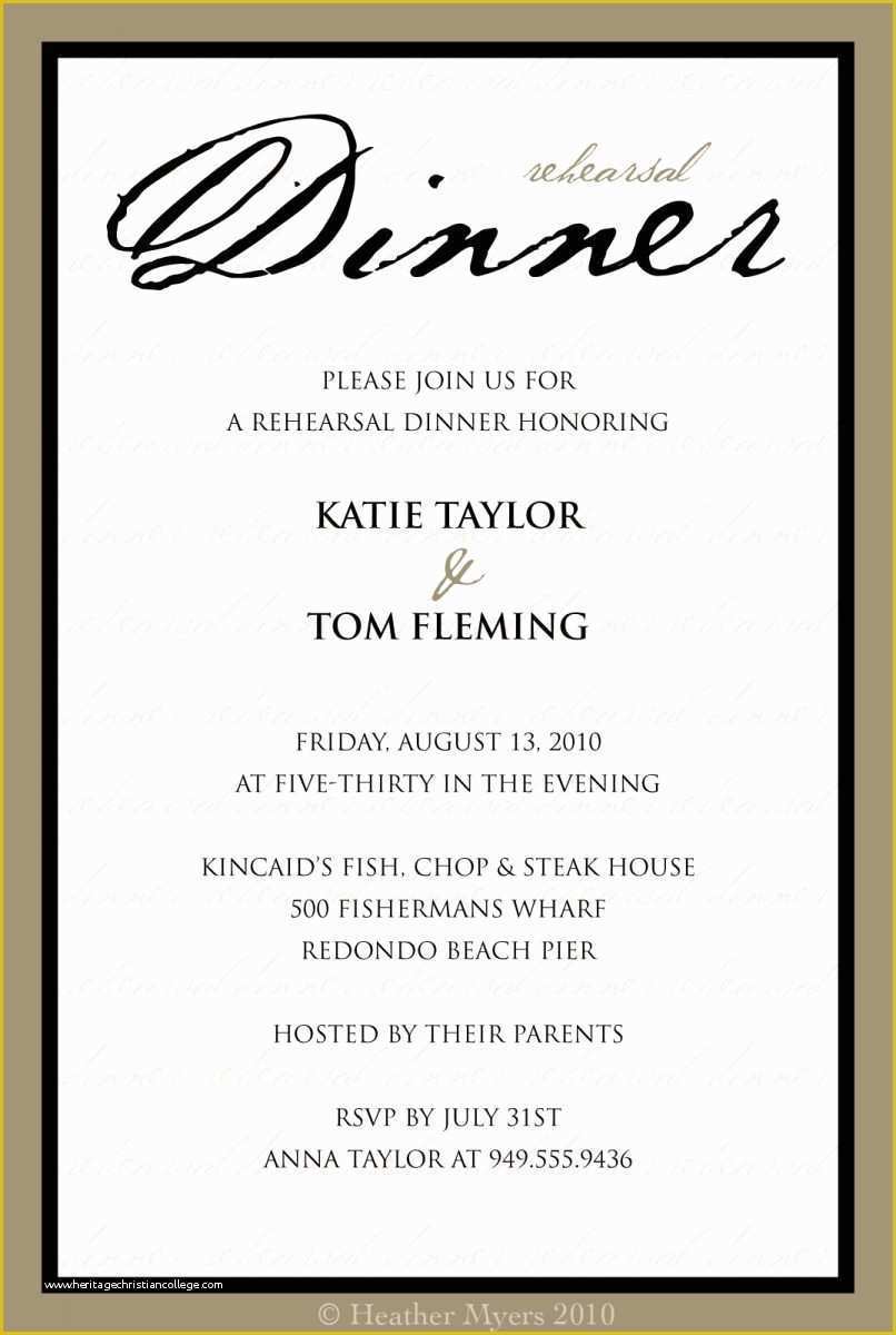 Dinner Invitation Card Template Free Of formal Dinner Invitation Sample