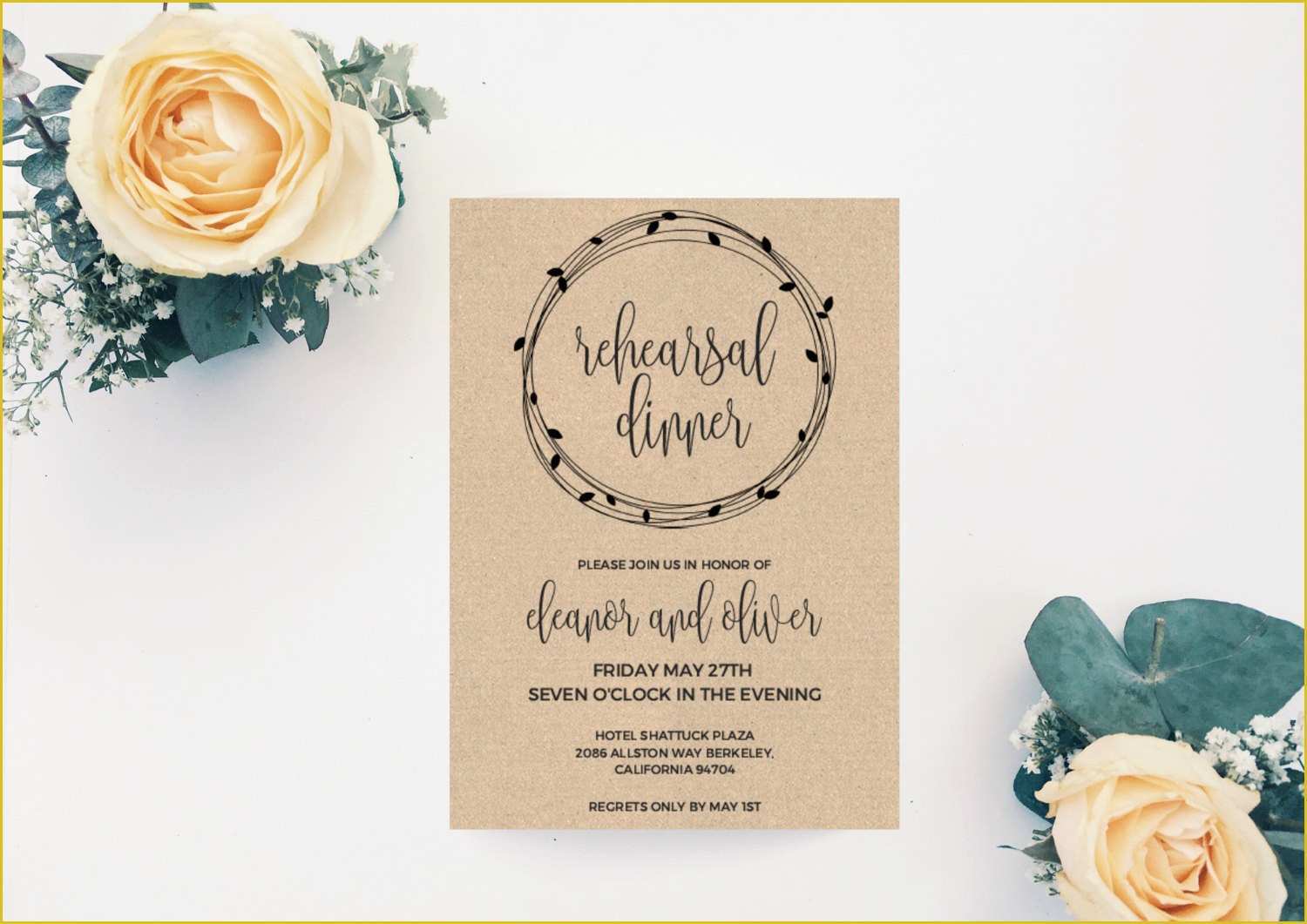 Dinner Invitation Card Template Free Of Printable Rehearsal Dinner Invitation Card Template Rustic