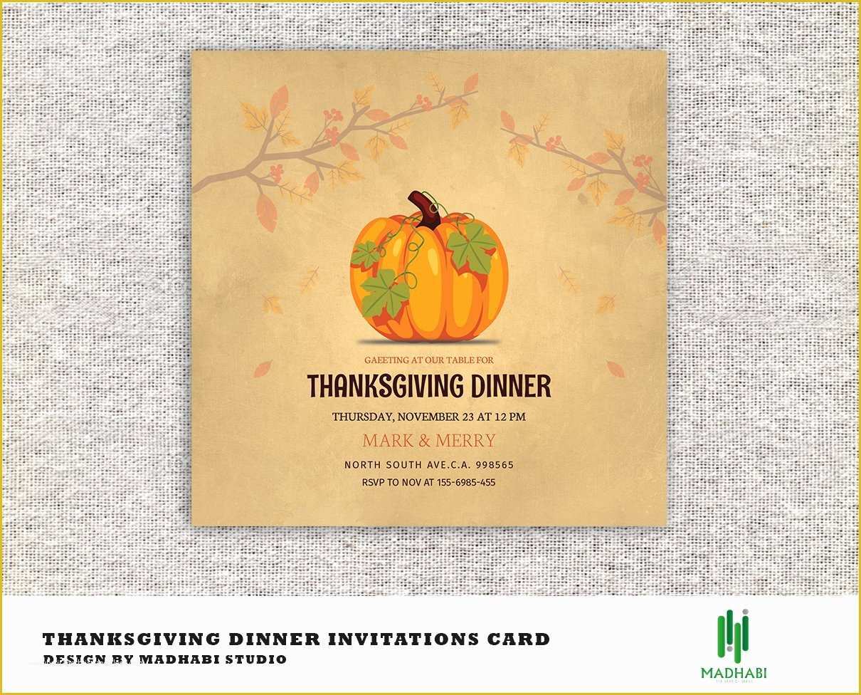 Dinner Invitation Card Template Free Of Thanksgiving Dinner Invitations Card Invitation