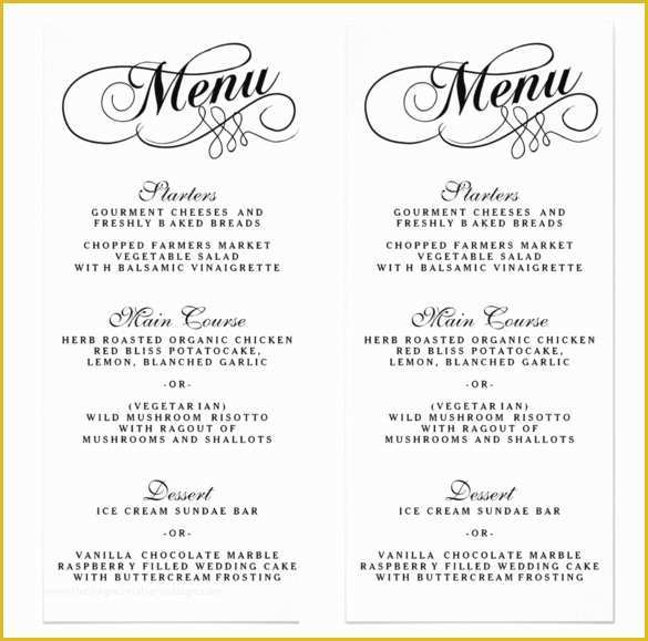 Dinner Menu Template Free Download Of 36 Wedding Menu Templates Ai Psd Google Docs Apple