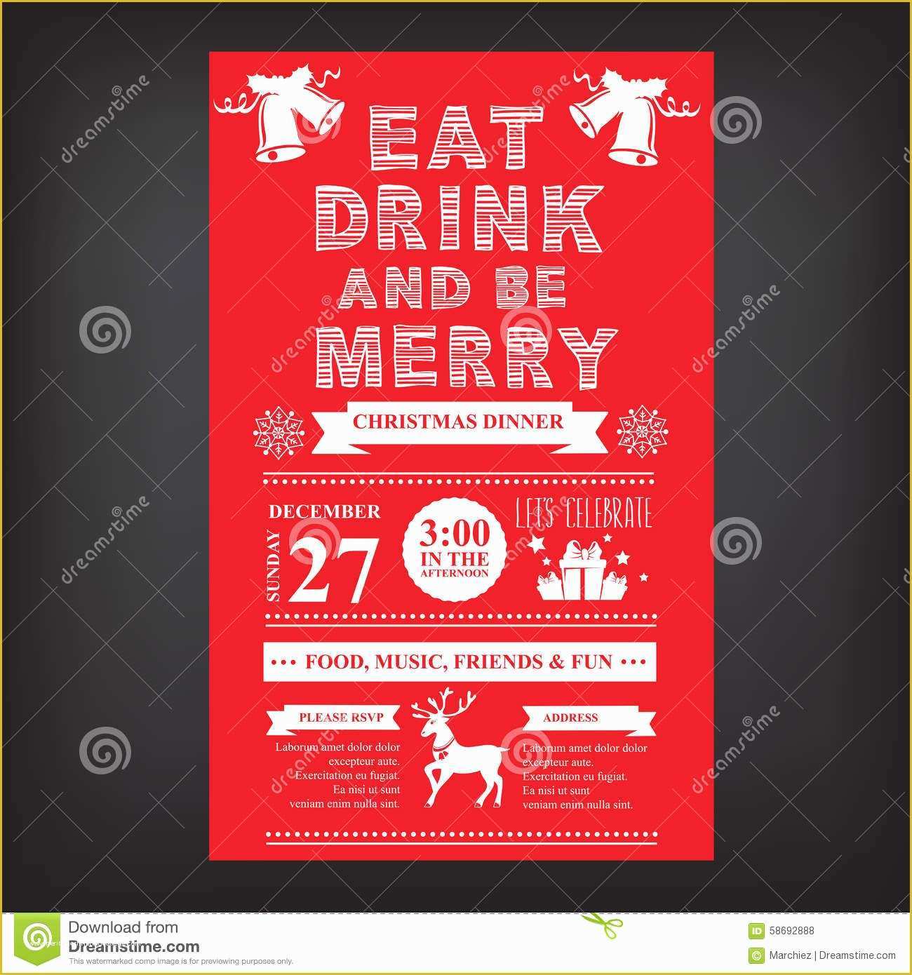 Dinner Menu Template Free Download Of Christmas Restaurant and Party Menu Invitation Stock