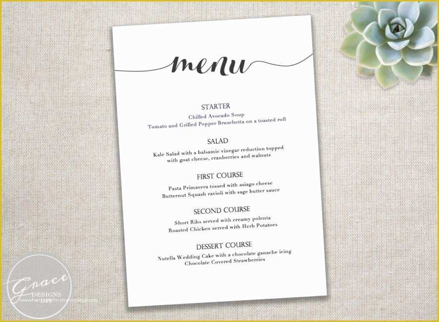 Dinner Menu Template Free Download Of Printable Black Menu Template Calligraphy Style Script