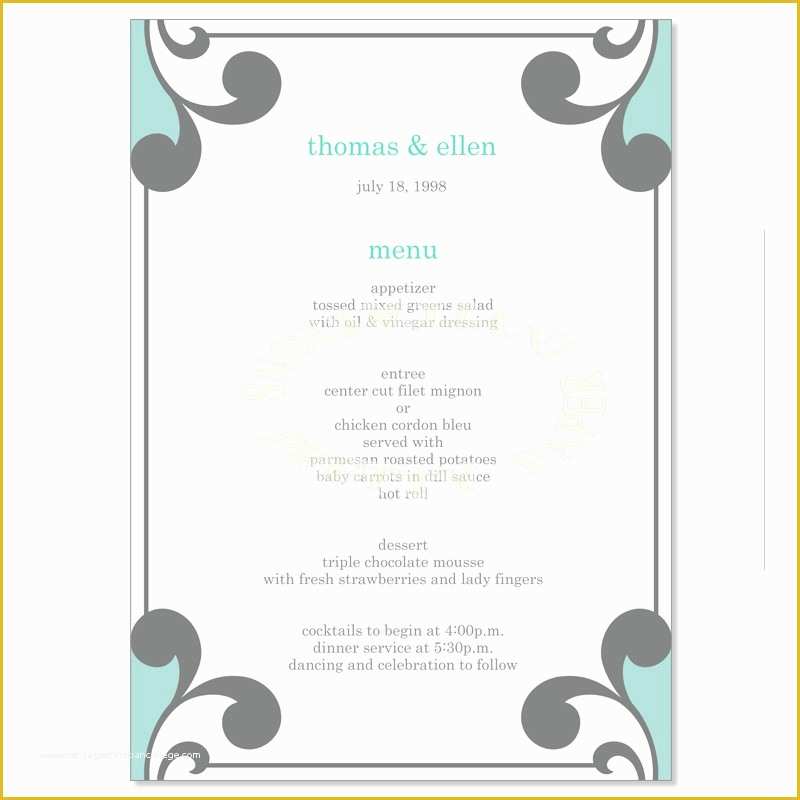 Dinner Menu Template Free Download Of Rehearsal Dinner Menu Template Free Download Freemium
