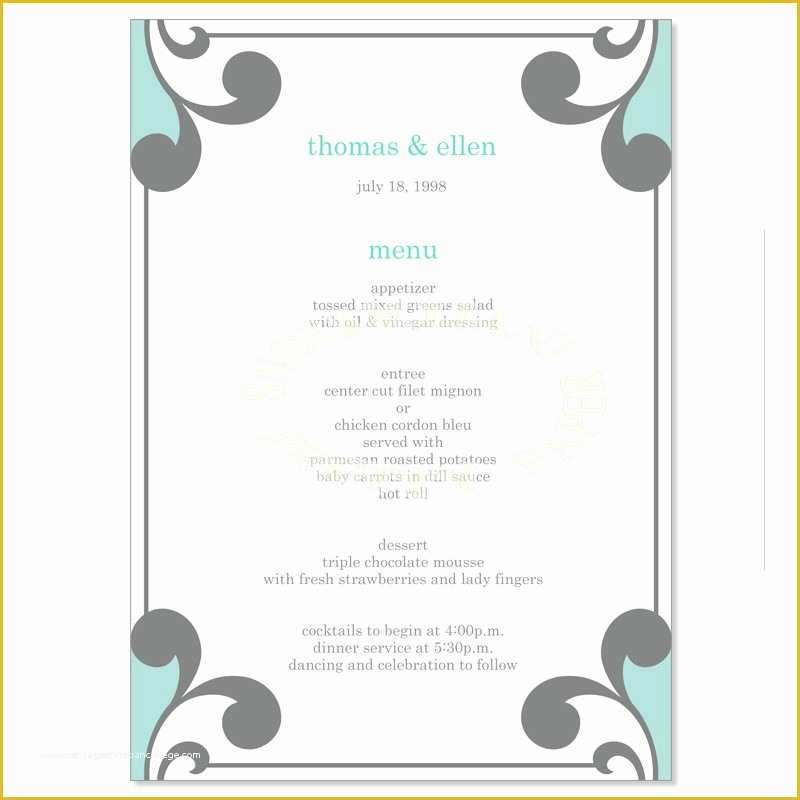 Dinner Menu Template Free Download Of Rehearsal Dinner Menu Template Free Download Freemium