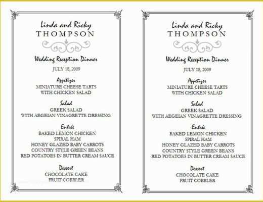Dinner Menu Template Free Download Of Wedding Menu Template 31 Download In Pdf Psd Word