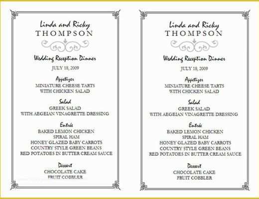 Dinner Menu Template Free Download Of Wedding Menu Template 31 Download In Pdf Psd Word