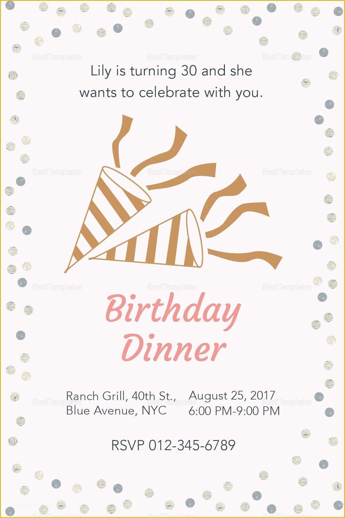 Dinner Party Invitation Templates Free Download Of Birthday Dinner Invitation Design Template In Psd Word