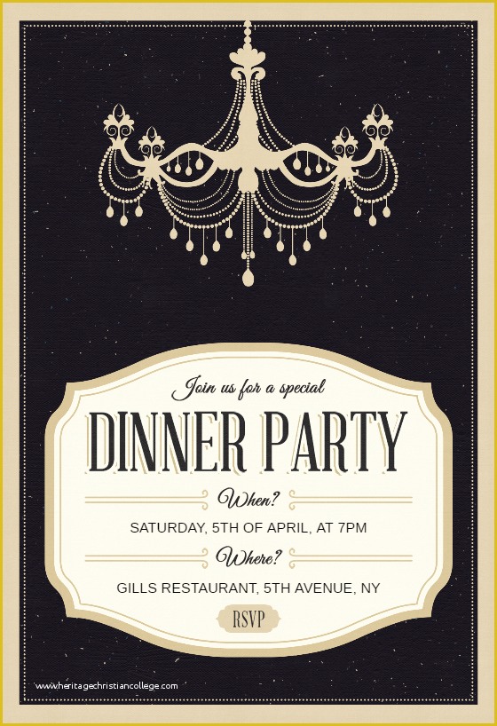 Dinner Party Invitation Templates Free Download Of Classy Chandelier Free Dinner Party Invitation Template