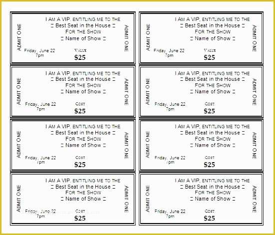 Dinner Ticket Template Free Of 11 Ms Word Raffle Ticket Template Sampletemplatess