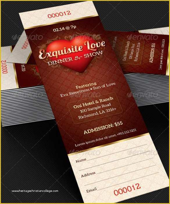 Dinner Ticket Template Free Of 115 Ticket Templates Word Excel Pdf Psd Eps