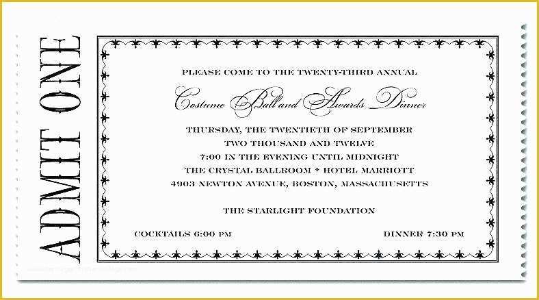Dinner Ticket Template Free Of Banquet Ticket Template Anniversary and Seminar Gala Ball
