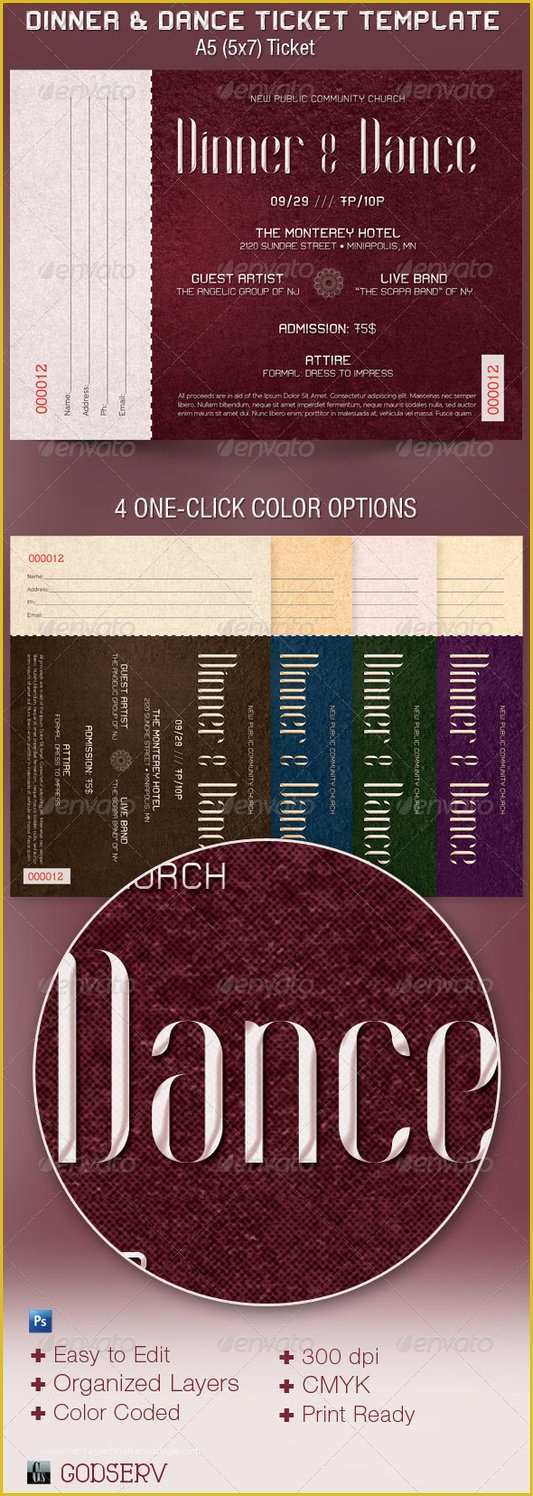 Dinner Ticket Template Free Of Dinner and Dance Ticket Template by Godserv On Deviantart