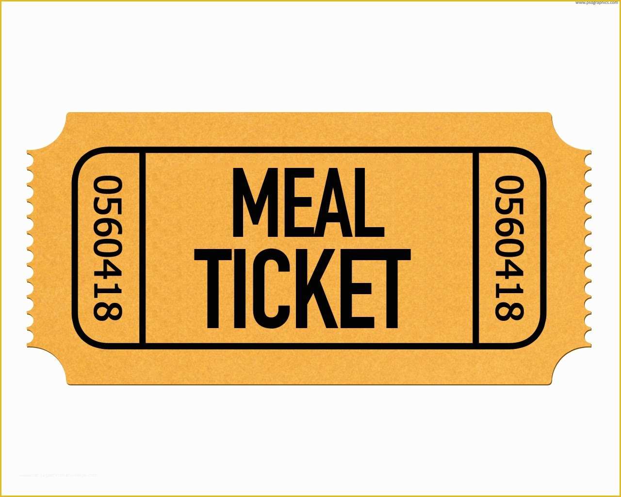 Dinner Ticket Template Free Of Meal Ticket Template Clipart Best