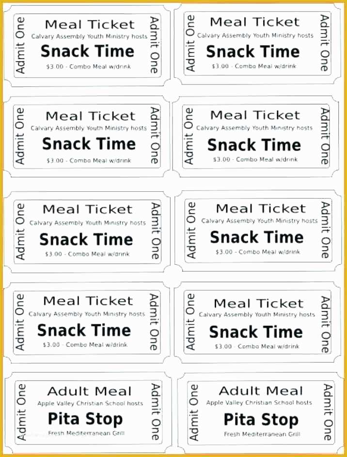 Dinner Ticket Template Free Of Vintage Paper Printable Meal Ticket Template Free Stub
