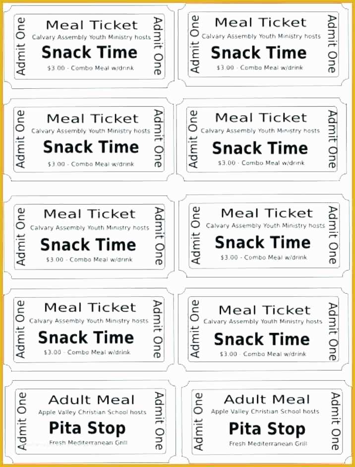 Dinner Ticket Template Free Of Vintage Paper Printable Meal Ticket Template Free Stub