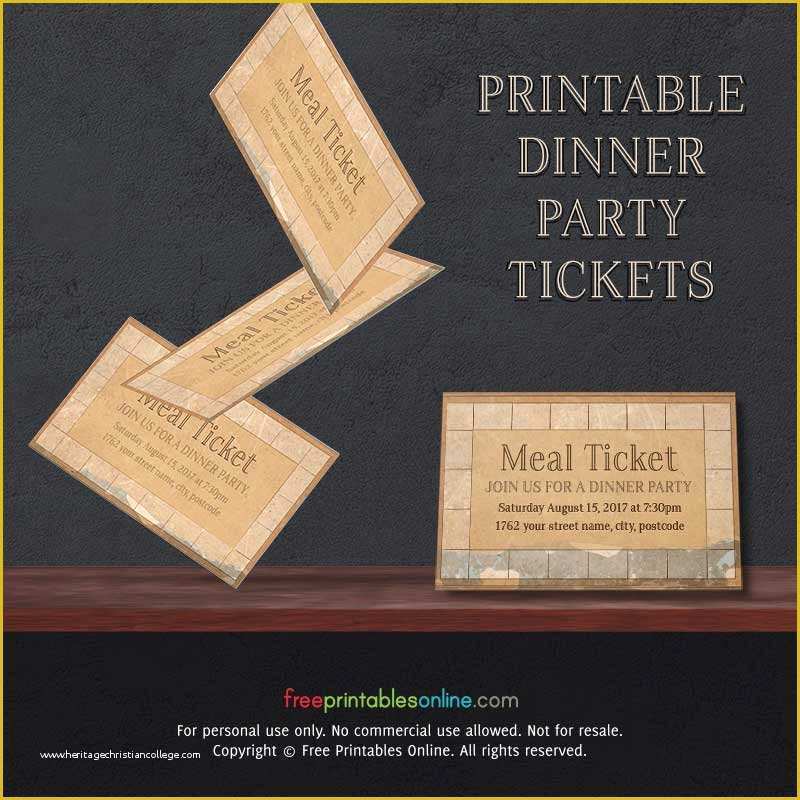 Dinner Ticket Template Free Of Vintage Paper Printable Meal Ticket Template